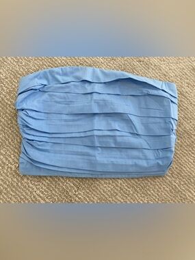 Abercrombie & Fitch A&F Light Blue Strapless Crop Top